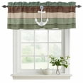 thumbnail image 2 of Coastal Anchor Valances for Windows, Decorative Rod Pocket Window Valance Curtains, Sage Green Brown Retro Wooden Grain Short Curtain Drapes for Kitchen/Bathroom/Living Room, 2 Panels, 42" W x 12" L, 2 of 8