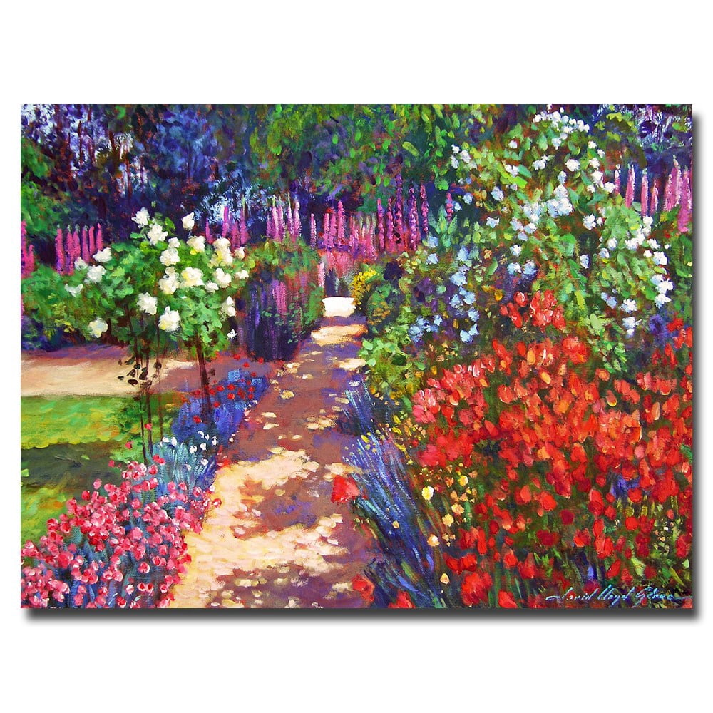 Trademark Art "Romantic Garden Walk" Canvas Wall Art by David Lloyd Glover