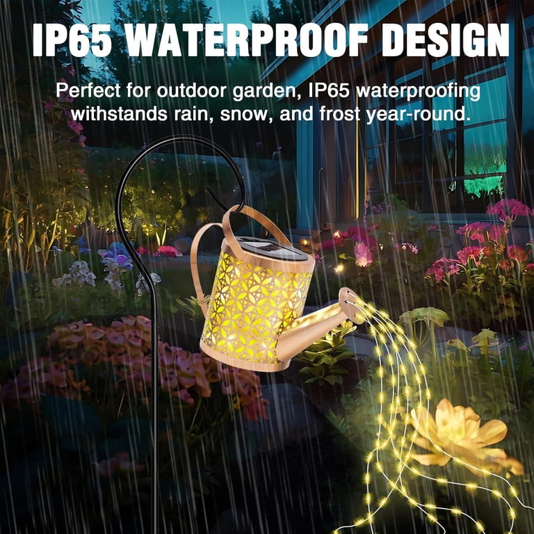 Solar Watering Can String Lights – Retro Metal Hanging Lantern With Bracket, IP65 Waterproof, Warm White LED, 8-10 Hour Runtime, For Garden, Patio, Yard, Pathway, And Plant Decoration