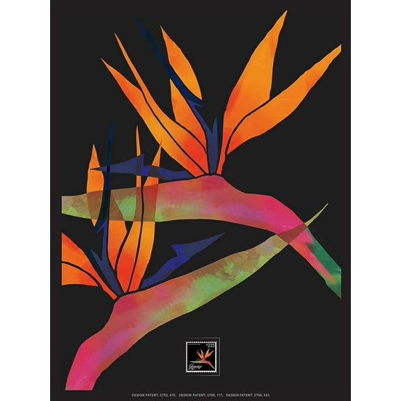 Imperial Mint Bird of Paradise Framed Artwork w/ Postage Stamp