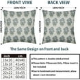 thumbnail image 4 of Blue Green Floral Block Print Pillow Covers 16x16 Set of 2 Chinoiserie Flower Leaves Outdoor Decorative Throw Pillows Farmhouse Pillowcases Linen Cushion Case Decor for Home Sofa Couch Bed, 4 of 6