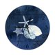 thumbnail image 1 of Reloj de pared con diseño de estrella de mar, nautilus, conchas marinas, acuarela, playa, azul, silencioso, de 10 pulgadas, estilo rústico retro, decorativo para sala de estar, cocina, hogar, baño y, 1 of 7