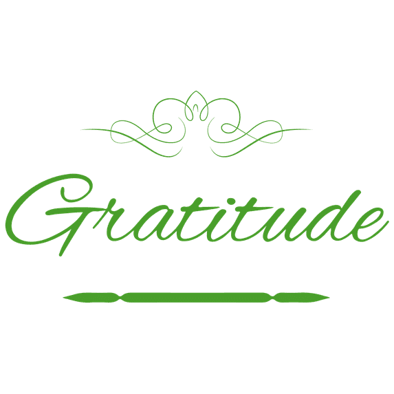 Gratitude Vinyl Decal Sticker Quote - Medium - Yellow Green