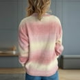 thumbnail image 6 of Women Long Sleeve Casual Gradient Slip Knit Sweater Basic Outfits Winter Clothing Fashion Fall Clothes, 6 of 6