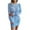 Blue, variant on Lindreshi Fall Dresses for Women Homecoming Dresses Women's Fashion Solid Color Cutout One-Line Neck Long-Sleeve Pullover Dress