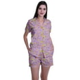 thumbnail image 1 of Moomaya Womens Short Sleeve Sleep Tops Printed Short Set Pjs For Women Sleepwear, 1 of 6