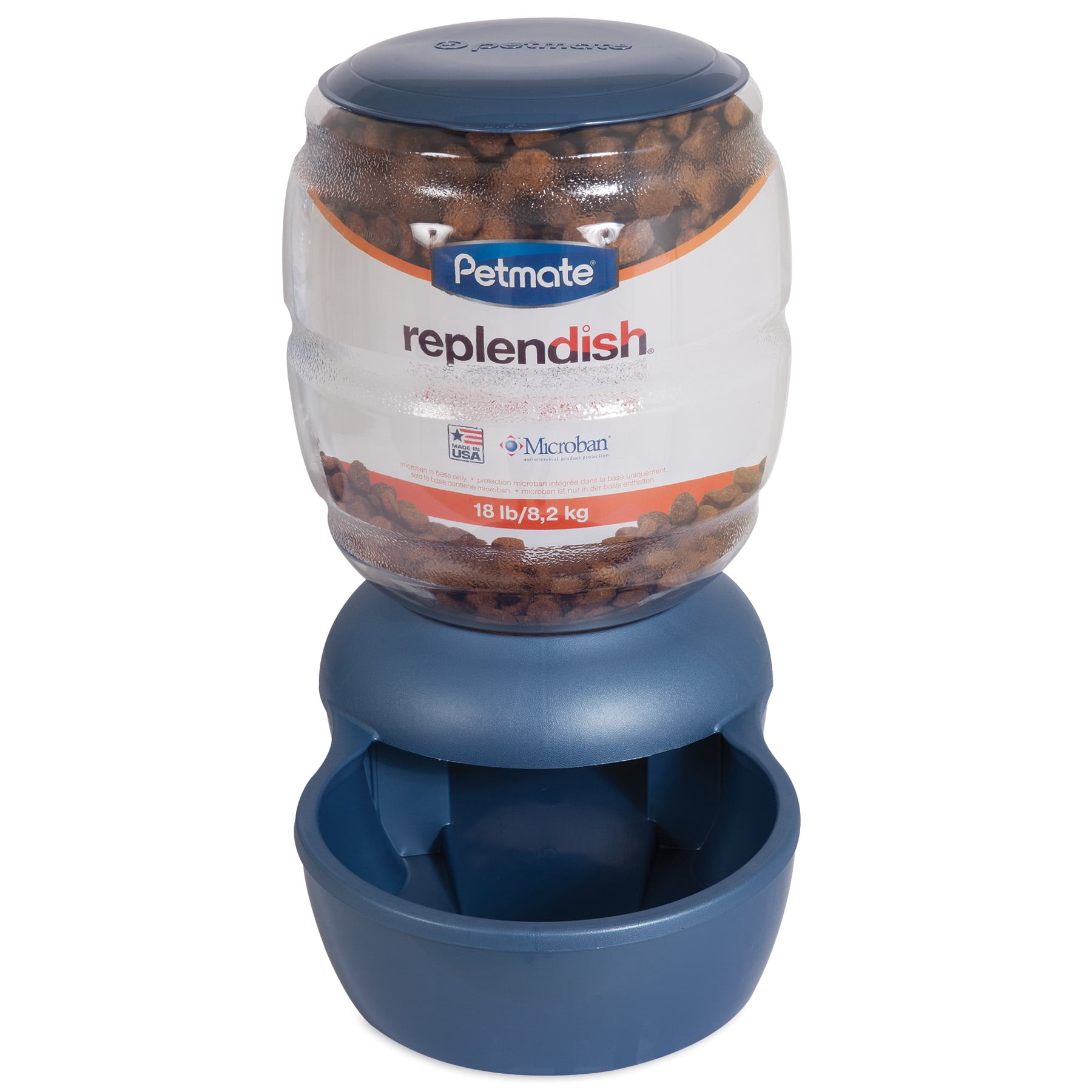 Petmate Replendish Dog and Cat Feeder with Microban, Pearl Peacock, 18 lbs.
