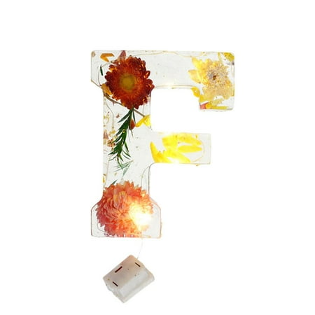 

VP Floral Resin Night Light Pressed Flower Resin Letters with LED Light Gift H7K0