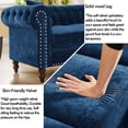 thumbnail image 6 of Anysun 80 x 80" L-Shaped Roll Arm Chesterfield Sofa - Velvet Tufted Sofa Couch with Nailhead Trim - Blue, 6 of 9