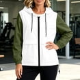 thumbnail image 6 of DeHolifer Women's Rain Jacket Lightweight Windbreaker Drawstring Full Zipper Outwear Jacket with Hood Army Green M, 6 of 7