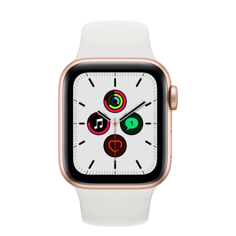 Restored Apple Watch SE (GPS + Cellular, 40MM) - Gold Aluminum Case with  White Sport Band (Refurbished)