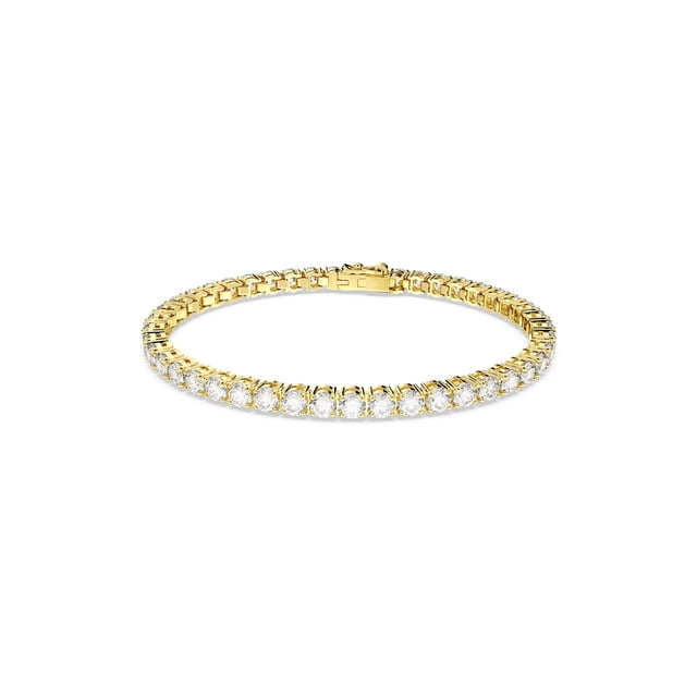 Pulsera de tenis Swarovski Matrix con piedras transparentes en tono dorado