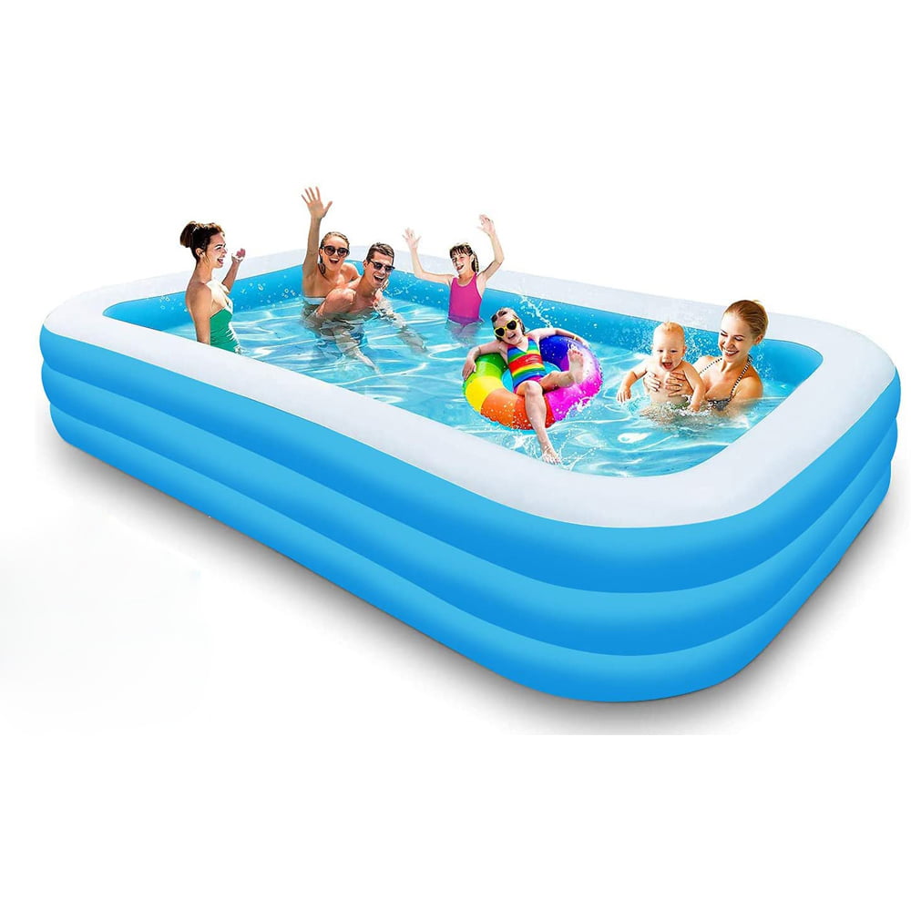 180cm 3 Ring Inflatable Family Swimming Pool Outdoor Backyard Inflated Tubs Kids