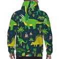 thumbnail image 7 of Salouo Dinosaurs and Flowers Pattern Men's Fall Hoodie Sweatshirt,Sport Hoodie with Pockets for Men Pullover Casual Hooded Sweatshirt-Large, 7 of 7