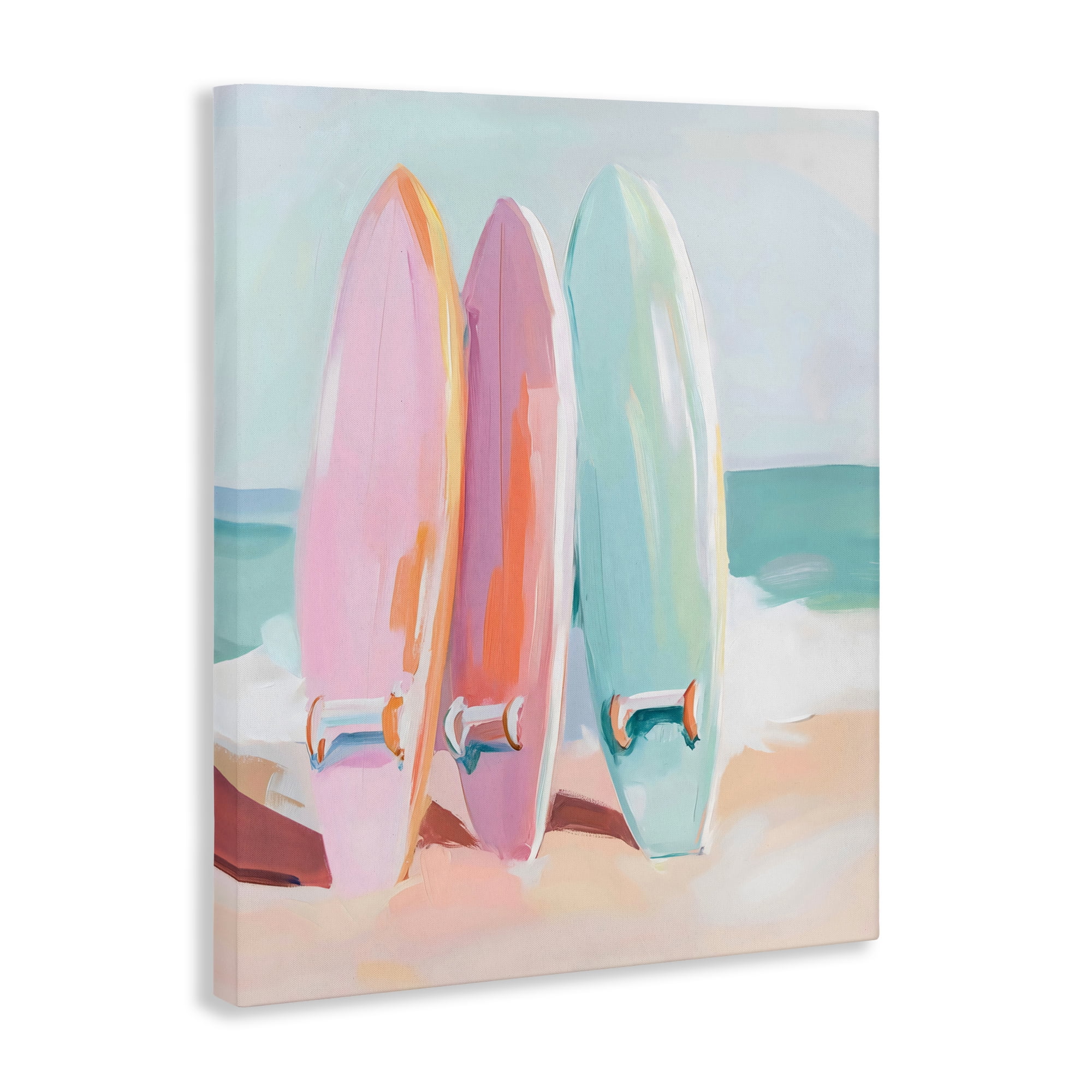 Stupell Industries Pastel Surfboards on Sandy Beach Canvas Wall Art, design by The Prints Vibe