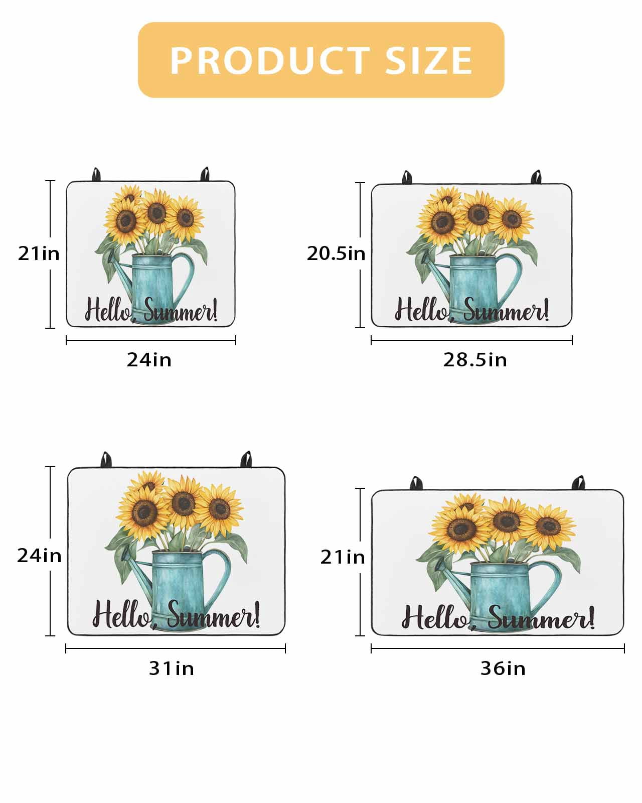 nqOlkjepod Large Induction Cooktop Protector Mat 24"x21", Sunflower Stove Top Covers for Electric Stove, Hello Summer Vintage Floral Plant Painting Stove Burner Cover Mats, Glass Top Stove Cover