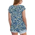 thumbnail image 4 of Staron Women's Tops Clearance Ruched Summer Basic Tees Trendy Tunic Tops V Neck Short Sleeve Shirts, 4 of 7