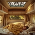 thumbnail image 2 of XYZCANDO Cow RV Skylight Cover Camper Skylight Window Cover RV Window Shade Foldable UV Rays Protection Camper Trailer Fan Vent Cover Sunshade Hook and Loop 16 " (L) x 16 " (W) Western Brown, 2 of 7