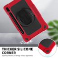 thumbnail image 2 of FIEWESEY for Samsung Galaxy Tab S8 Tablet Case,Adjustable Shoulder Strap Hand Strap Rotatable Stand Kids Shockproof Protective Case for Samsung Galaxy Tab S8/Galaxy Tab S7 11 Inch(Red/Black), 2 of 6