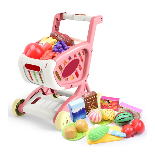 JUEGO DE JUEGOS DE CARRITO DE COMESTBLES para Niños, Verduras de Frutas de Compras para Niños