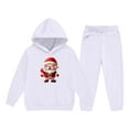 thumbnail image 6 of ATOGUTA Outfits Girl Tracksuit Christmas Hoodie Sweatshirt and Sweatpants Joggers Set with Pockets Size 2T-14, White, 6 of 6