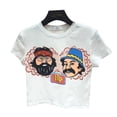 thumbnail image 3 of Camiseta de dibujos animados Mujer Casual Manga corta Cuello redondo Sexy Chaqueta, Blanco, XXL Scienceny AP001535-04B, 3 of 7