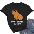 thumbnail image 2 of Trendfront Womens Summer Crew Neck Short Sleeve Tops Casual Cute Cartoon Character Graphic Tees Pattern Printed Style Holiday Wear T-Shirts, 2 of 5