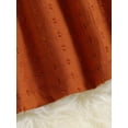 thumbnail image 6 of ZEHJUHAN Infant Girls Solid Color Long Sleeve Dress Ruffle Trim Accent Matching Headband Casual Party Wear Brown，6-12M, 6 of 7