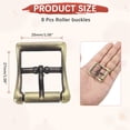thumbnail image 3 of Uxcell 1 IN(25mm) Metal Roller Buckle [4Pcs] - Webbing Belts Center Bar Single Prong Buckle - [Copper Tone] Curved Loops Clasp, 3 of 7