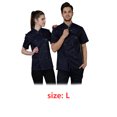 thumbnail image 3 of CHEF DE ALGODÓN UNIFORM UNIFORM UNIFORMA CAMISETAS CORTAS DE VERANO PARA HOMBRES CHEFE DE CHEF APRONES BOTONES Sudaderas para la parrilla Restaurante Bar tienda Cafés azul L Inevent HA012099-12, 3 of 7