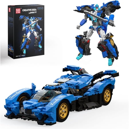 Mould King Building Sets 2in1 Transformers V12 Vision GT Car Building Toys, Model Car Toys Building Blocks,10061 Model Car Kits Building Sets, Race Cars Building Kits for Adults Kids 8+(998PCS)