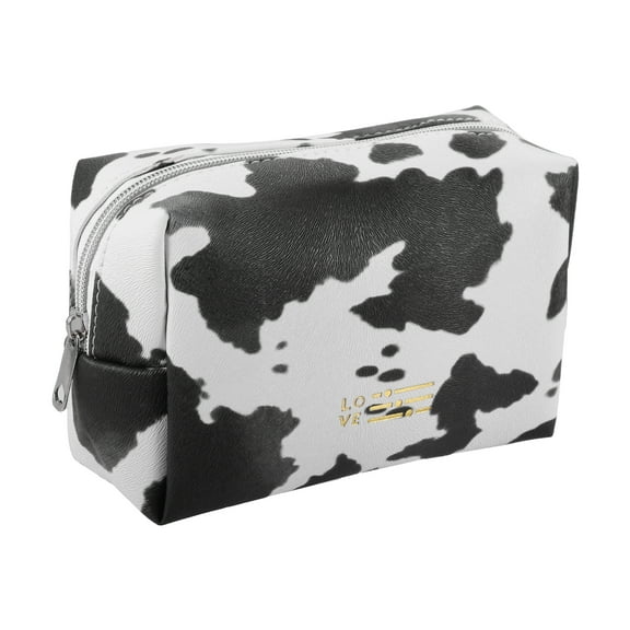 Unique Bargains Portable Makeup Bag Cosmetic Travel Bag Waterproof Pouch Case Black White