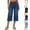 Black, variant on ZKunhua Womens High Waist Denim Wide Leg Capri Pants Casual Stretch Jean Cropped Trousers with Pockets