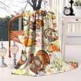 thumbnail image 2 of Happy Thanksgiving Turkey Fall Leaves Pumpkin Blanket,Comfortable Soft Lamb Wool Throw Blanket,All Season,Warm Lightweight Blankets for Sofa Bed Couch Living Room Chair,40"x50", 2 of 4