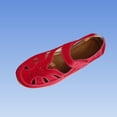 thumbnail image 5 of Gpaecead Women Hollow Out Flat Sandals Closed Toe Breathable Adjustable Ankle Strap Plus Size Shoes Spring Summer Casual Versatile,Red, 5 of 6