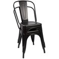 Set of 4 Dining Chairs Industrial Style Metal Chair Metallic Stackable