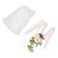 thumbnail image 3 of TKSE Silla de Boda, simulación de Flores Artificiales, Elegante decoración de Pasillo de Boda con Cinta para Fiesta de Ceremonia(Rosa), 3 of 14