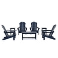 thumbnail image 2 of WestinTrends Malibu 7-Pieces Outdoor Patio Furniture Set, All Weather Outdoor Seating Plastic Adirondack Chair Set of 4, Coffee Table and 2 Side Table, Navy Blue, 2 of 13