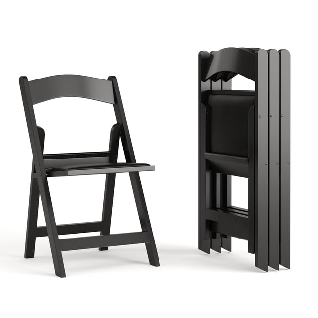Juego de 4 sillas plegables Flash Furniture Hercules Series, color negro