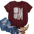 thumbnail image 4 of USA Shirt for Women 4th of July Shirts American Flag T-Shirt Patriotic Tee Top,Wine, 4 of 5