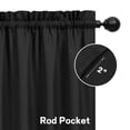 thumbnail image 3 of Haperlare Kitchen Curtains 30"W x 36"L Waffle Woven Textured Light Filtering Cafe Curtains for Bathroom, Black, 2 Panels, 3 of 8