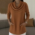 thumbnail image 2 of Soyumi Casual tops Lightweight Sweater Casual Long Sleeve tops for Women Cozy Sweatshirts for Women Womens Long Sleeve Shirts Fall Sweatshirts for Women Long Sleeve T Shirts for Women,Coffee, 2 of 7