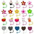 thumbnail image 5 of Riguas 5Pcs Straw Cover for Tumbler Dustproof Straw Topper Lollipop Design Silicone Straw Tips Lids Cute Straw Protector Straw Decoration Party Favors, 5 of 8