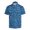 Blue, variant on Men Fashion Casual Printed Lapel Button Short Sleeve Shirt Breathable Spring Summer Autumn Wear Blue XXL