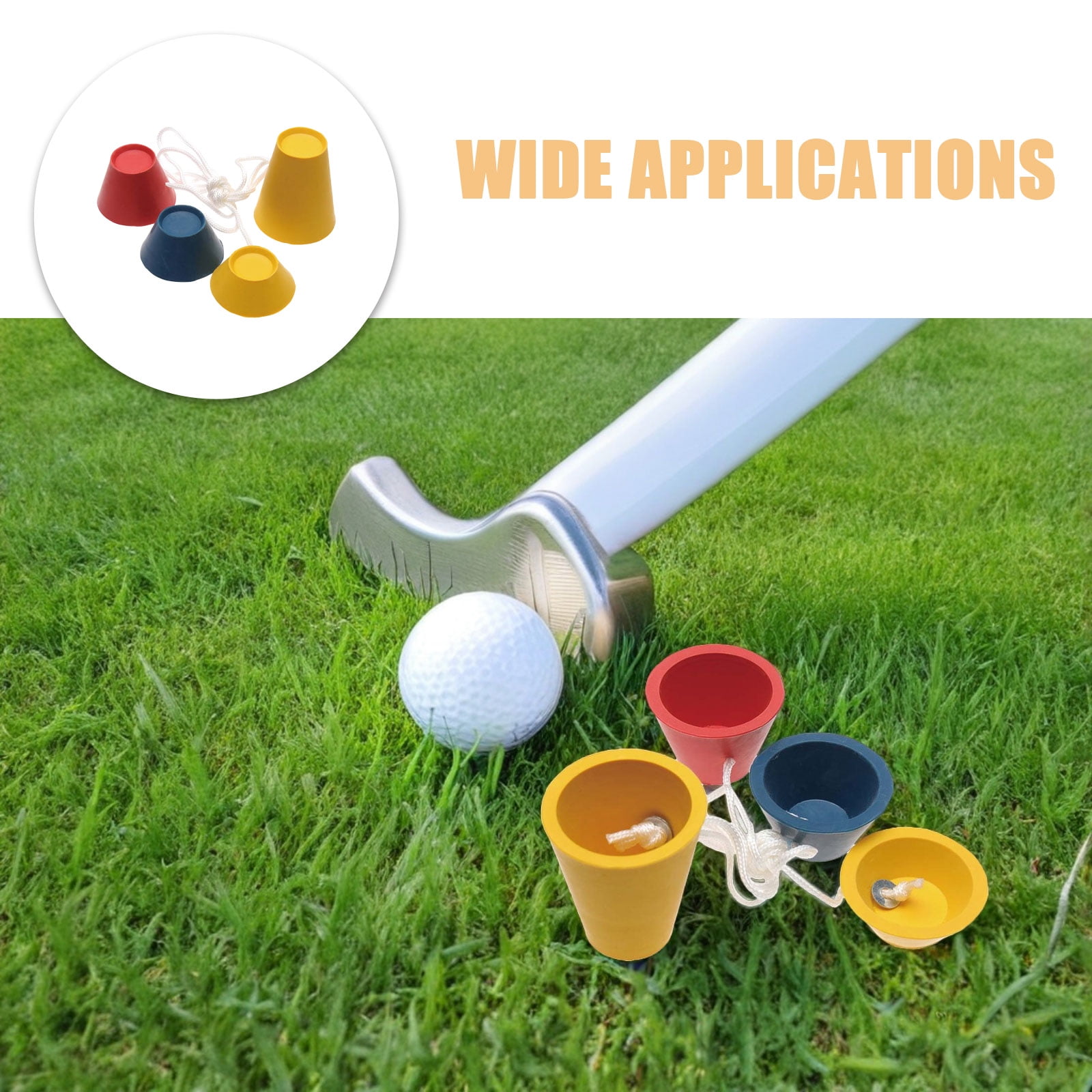 OUNONA 6-Pack Rubber Golf Tees for Driving Range Practice with Bright Assorted Colors and Multiple Height Options