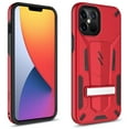 thumbnail image 2 of Zizo Transform Series for iPhone 12 / iPhone 12 Pro Case - Rugged Dual-layer Protection with Kickstand - Red, 2 of 6