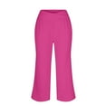 thumbnail image 4 of Comdrip Loose Pants for Women Summer, Women's Solid Color Casual Loose Pocket Sports Pants Casual Pants Wide Leg Pants High Waist Pants Summer Pants for Women Hot Pink 3XL, 4 of 6