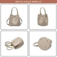 thumbnail image 2 of Single Shoulder Bucket Bag for Women Genuine Leather Simple Top Handle Bag Daily Use Satchel Retro Handbag and Purse, 2 of 7