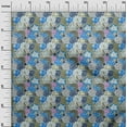 thumbnail image 3 of oneOone Polyester Lycra Vert Olive Tissu Floral Robe Tissu Tissu Imprimé par la Cour 56 Pouces de Large, 3 of 4