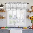 thumbnail image 4 of Boho Black White Modern Stripes Valances for Windows, Farmhouse Abstract Art Light Filtering Kitchen Curtains, Rod Pocket Window Valance Curtains for Living Room Bedroom, 42" W x 12" L, 2 Panels, 4 of 9